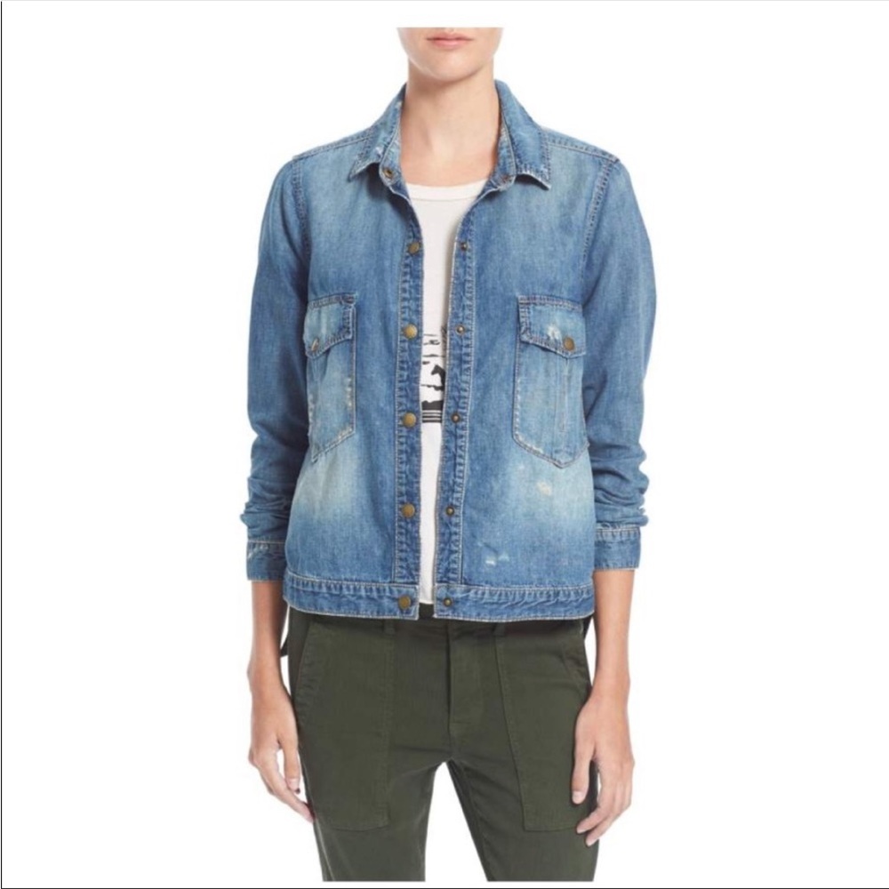 The Great Denim Shirt Jacket 0 Xs snap button